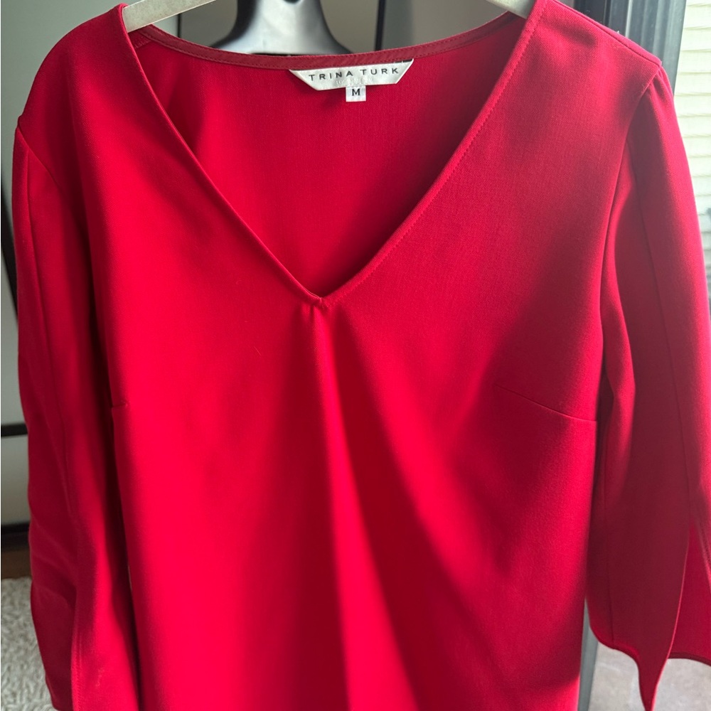 Trina Turk red dress shirt